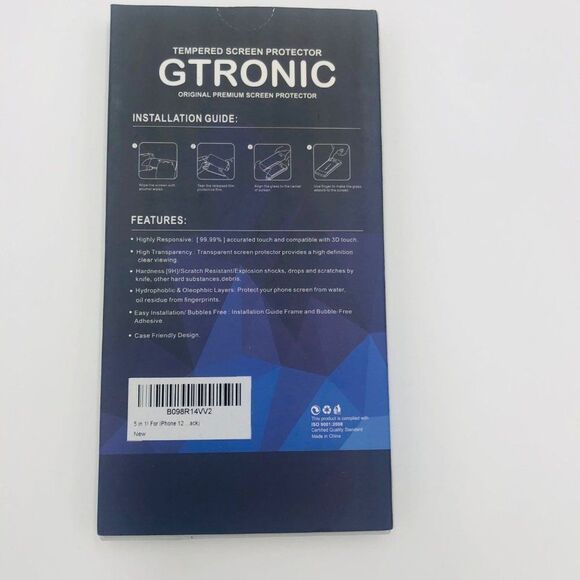 Brand New GTRONIC Tempered Glass Screen Protector For iPhone 12‎ - Picture 3 of 4